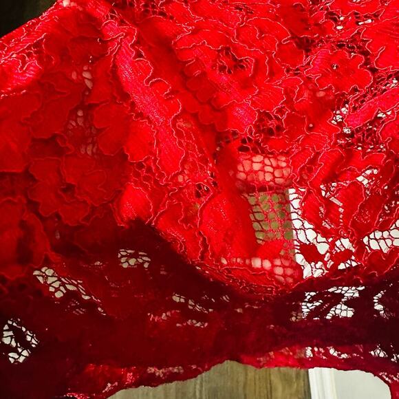 AIDAN MATTOX  Ferrari Red Lace Hemline Mermaid Cocktail Gown Dress Size US 8 - Picture 12 of 13